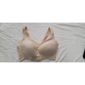 Truekind Womens Sz L Daily Comfort Wireless Shaper Bra Nude 10022 Comfy